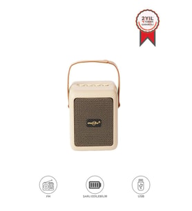Bluetooth Speaker Kablosuz Hoparlör  USB Girişli Şarjlı Hoparlör GTS-2201 Bej