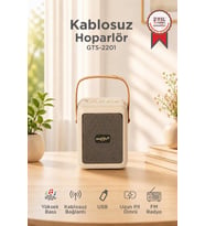 Torima Bluetooth Speaker Kablosuz Hoparlör USB Girişli Şarjlı Hoparlör GTS-2201 Bej