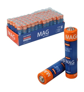 Mag Batteries MG-26172 Karbon Çinko AAA 60'lı Paket İnce Kalem Kumanda Pili (AAA,R03 UM-3)