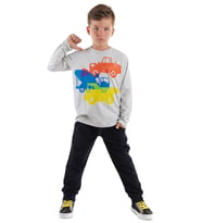 İnşaat Araçları Erkek Çocuk T-shirt Pantolon Takım (Lacivert)