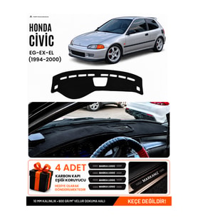 HONDA CİVİC EG-EX-EL (1994-2000) Uyumlu Torpido Örtüsü Torpido Kılıfı - Siyah