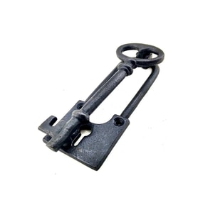 Antika Tarz Dekoratif Pirinç Anahtar Kapı Tokmağı, Taktak - 170X60Mm, Oksit