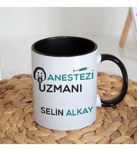 Kişiye Özel İsim Baskılı Anestezi Uzmanı Kupa Bardak Çift Taraflı Kupa Baskı