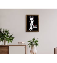 BK Home Godfather Baba Tasarımlı Doğal Masif Ahşap Çerçeveli Tablo 45x65cm-1