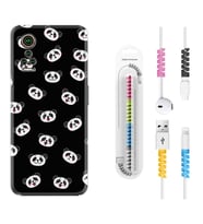 General Mobile GM 21 Pro GM 22 Pro Plus Kılıf Kablo Koruma Spiral Silikon Panda Suratları 1773