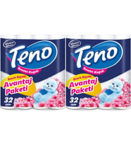Teno Ultra Tuvalet Kağıdı Çift Katlı 64 Lü Paket Pudra Kokulu (Avantaj Pk Serisi) (2PK*32)