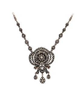 Aşina Gümüş - Elmas Montur Muhteşem Yüzyıl Ottoman Style Gerdanlık Kolye Sevgiliye Hediye