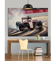 Formula Yarış Arabası Dekoratif Kanvas - Mdf Ahşap Tablo