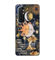 Xiaomi Mi Note 10 Lite Uyumlu Güneş ve Ay Desenli Şeffaf Telefon Kılıfı