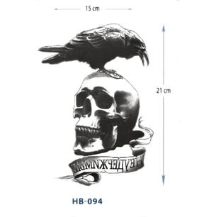 HB-094 ORTA BOY KURUKAFA VE KARTAL DESEN GEÇİCİ DÖVME-TATTO