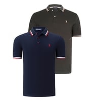İKİLİ SET T8594 DEWBERRY ERKEK T-SHIRT-LACİVERT-HAKİ