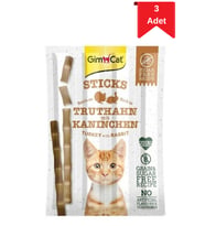 GimCat Sticks Hindi ve Tavşan Etli Kedi Ödül Çubuğu 20 Gr X 3 Adet (STD)