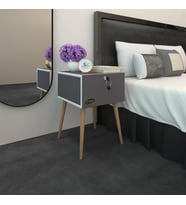 Kenzlife komodin çıntay gri 57*39*39 çekmeceli kilitli ahşap ayaklı komidin (Karışık)