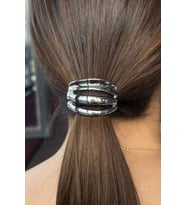 Caş Dekorasyon Gümüş Renk Metal Detaylı Lastik Toka