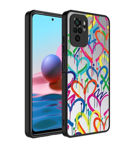 Xiaomi Redmi Note 10S Kılıf Aynalı Desenli Kamera Korumalı Parlak Zore Mirror Kılıf Kalp