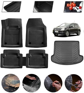 Nissan Qashqai 2006-2013 7 Koltuk Uyumlu Paspas Araca Özel Bagaj Havuzu MBS Siyah