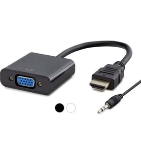 Taky Adaptör Çevirici HDMI To VGA + Sesli Çevirici Adaptör (Siyah)