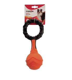 Camon Çift Halkalı Gıcırtılı TPR Topu Dayanıklı ve Eğlenceli Köpek Oyuncağı 26 cm