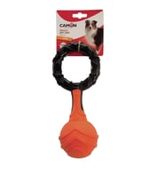 Camon Çift Halkalı Gıcırtılı TPR Topu Dayanıklı ve Eğlenceli Köpek Oyuncağı 26 cm