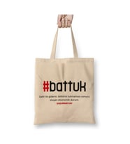 Battuk Karadeniz Beyaz Bez Çanta Uzun Saplı Alışveriş Çantası Plaj Çantası