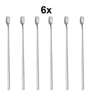304 Çelik 6 Adet 21 cm Kokteyl Kahve Latte Karıştırma Barmen Kaşığı cin761by
