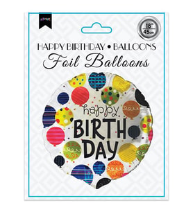 18" Folyo Balon -Happy Birthday -Balloons