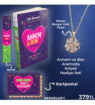 Annem ve Ben Aramızda Günlüğü Karpostal-Ayraç ve Dönen Sonsuzluk Gülü Kolye Seti