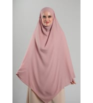 Pudra Pratik Hazır Geçmeli Tesettür Eşarp Krep Bağcıklı Sufle Hijab 2313_06