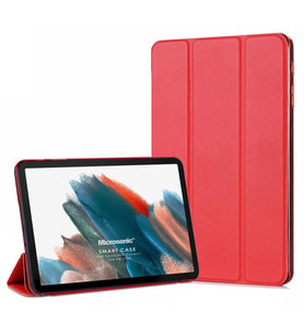 Microsonic Samsung Galaxy Tab A8 X200 Kılıf Slim Translucent Back Smart Cover Kırmızı