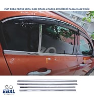 Fiat Egea Cross Krom Cam Çıtası 4 parça 2015 ve üzeri P.Çelik