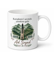 Karadenizli Temalı İsme Özel Baskılı Kupa Bardak Hediye Porselen Mug