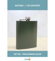 Haki Paslanmaz Çelik Sızdırmaz 7 Oz Matara
