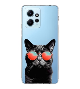 PrintiFy Xiaomi Redmi Note 12 4G ile Uyumlu Kedi 3 Kamera Korumalı Şeffaf Uyumlu
