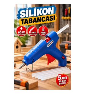 60 W 11 mm Silikon Tabancası – 5 Adet Silikon Çubuklu