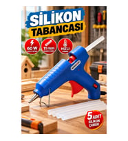 60 W 11 mm Silikon Tabancası – 5 Adet Silikon Çubuklu