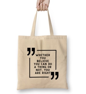 Henry Ford Quotes - Entrepreneurs Motivation İnspiration Success Work Gifts Bez Çanta Uzun Saplı
