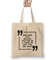 Henry Ford Quotes - Entrepreneurs Motivation İnspiration Success Work Gifts Bez Çanta Uzun Saplı