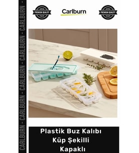 Özel Üretim Kaliteli Sağlam Hijyenik Mutfak Gereci Gı Uyumlu Plastik Buz Kalıbı Küp Şekilli Kapaklı