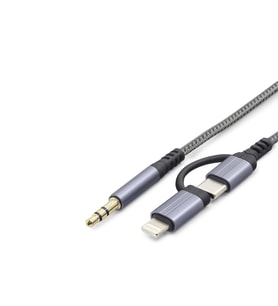 Type-C + Lightning To 3.5 Mm Ses Kablosu - Siyah GJ-027
