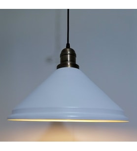 RİOLİGHT RETRO BEYAZ İÇİ BEYAZ TEKLİ METAL SARKIT ÇAP: 33CM (Siyah)