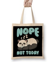 Cute & Funny Nope Not Today Lazy Panda Sleepy Bez Çanta Uzun Saplı