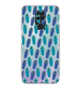 PrintiFy Xiaomi Redmi Note 9 ile Uyumlu Nazar Boncuğu 4 Baskılı Kamera Korumalı Şeffaf Silikon Kılıf