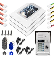 PowerMaster 37T4 3 Daire 7'' NFC Destekli Görüntülü Diafon Kapı Zili Interkom Akıllı Ev Güvenliği Sistemi
