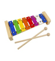 Temel Renkli 8 Nota Bagetli Ahşap Ksilofon 26 cm (Çok Renkli)
