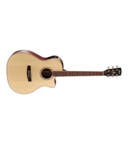 Cort Gamedxop Grand Auditorium Elektro Akustik Gitar (orta Seviye) Ladin Kapak, Maun Arka Ve Yanlar, Open Pore Doğal Bitiş Ve Dahili Preamp Sistemi
