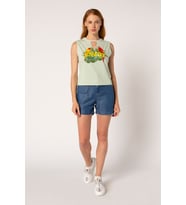 VİGOSS KADIN BASKILI SIFIR KOL T-SHIRT 11921-03370