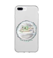 Iphone 7 Plus ve 8 Plus Uyumlu Yoda Tasarımlı Şeffaf Telefon Kılıfı