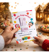 BK Gift Bayram Tebrik Kartı - Bayram Harçlık Kartı - Bayram Hediyesi (10x15cm) -1 5 Adet
