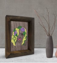 BK Gift Woman Line Tasarımlı Dekoratif Doğal Masif Ahşap Çerçeve 15x20cm-7 (Beyaz)