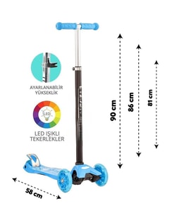 Mavi Twist Işıklı Scooter